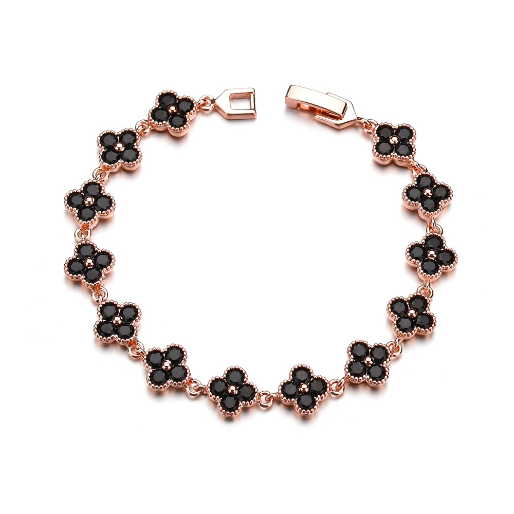 Blue Spinel Sapphire Bracelet Forest Style Alloy Gemstone Inlaid Jewelry Hand Jewelry Copper Bracelet