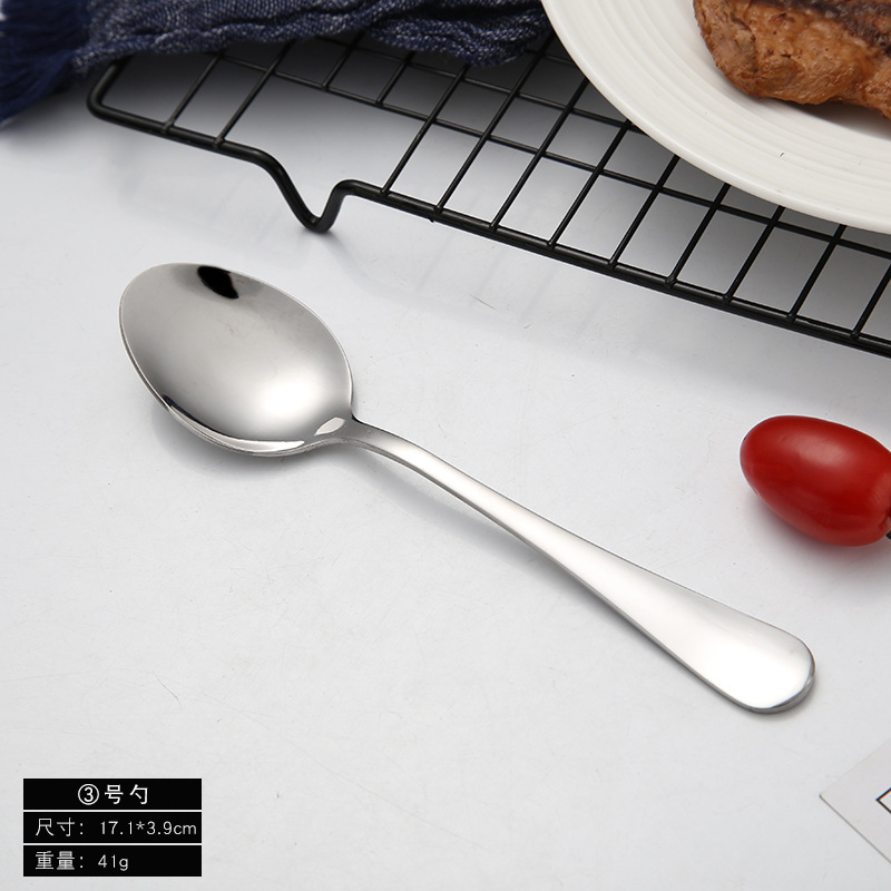 1010 stainless steel spoon household eating pointed spoon children tableware restaurant long handle coffee stirring spoon dessert spoon