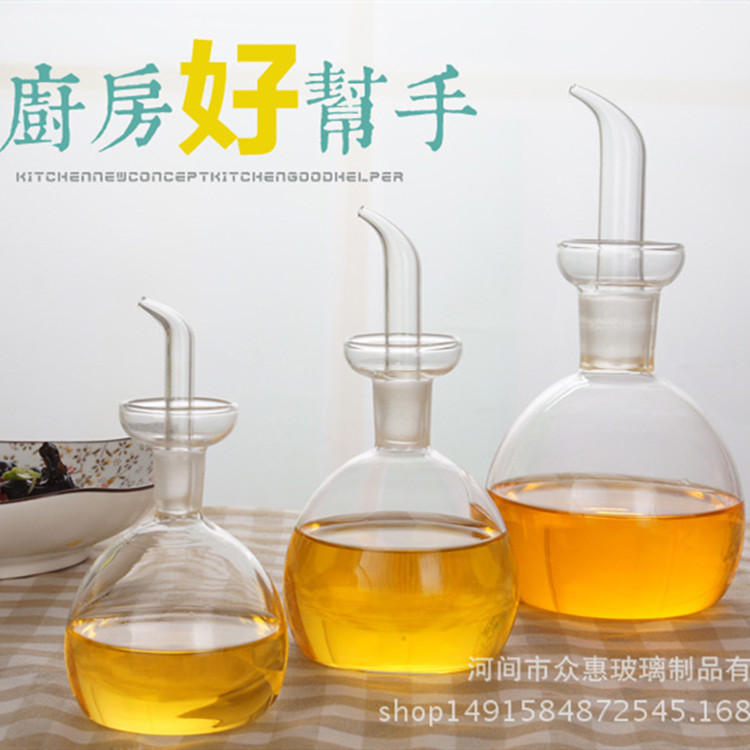 Glass seasoning bottle, soy sauce vinegar bottle, kitchen frosted seasoning bottle, oil control bottle for oil storage