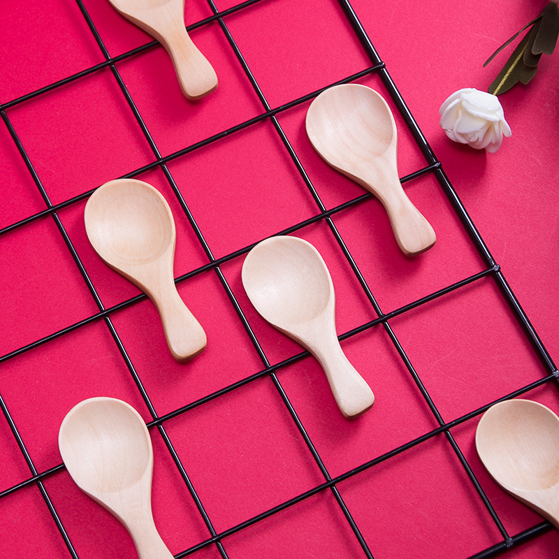 Home Solid Wood Small Spoon Mask Spoon Seasoning Spoon Tea Spoon Small Spoon Wooden Mini Spoon