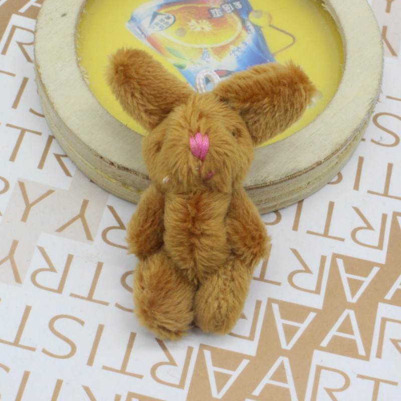 Plush Jointed Rabbit Long Hair Rabbit Plush Charm Wedding Decoration DIY Handmade Accessories Cloth Doll