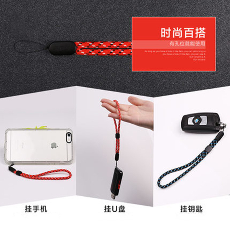 Adjustable Phone Lanyard USB Drive Short Lanyard Walkie Talkie Camera Bluetooth Speaker Key Anti-loss Thickened Wrist Strap