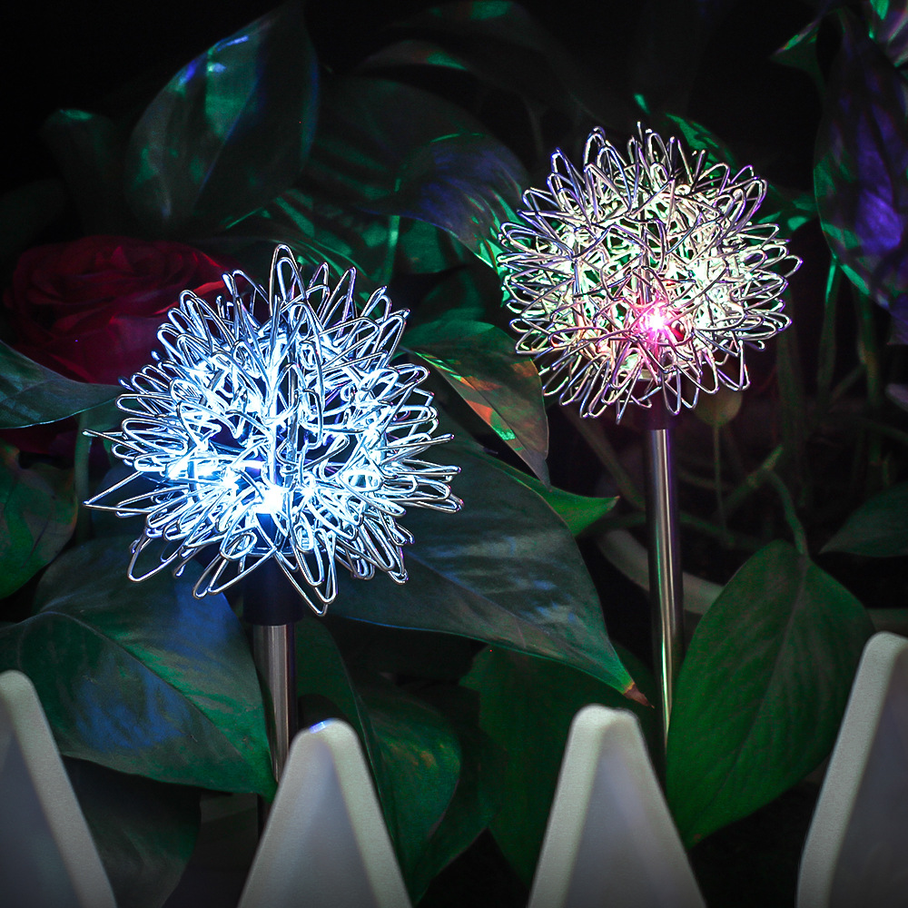 Special solar dandelion ground insert light LED wire ball garden lawn light outdoor courtyard reed light