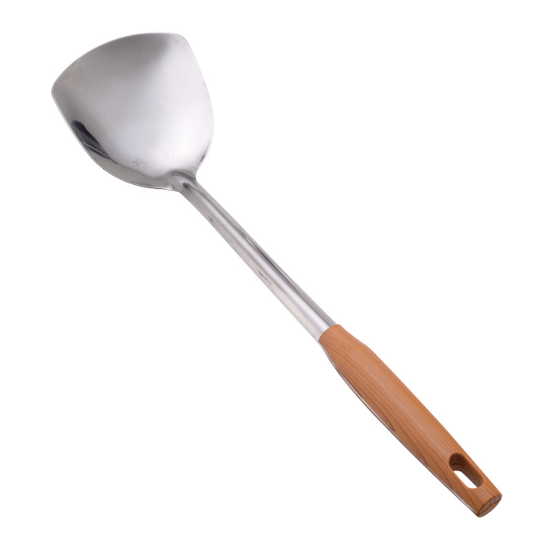 Non-magnetic stainless steel kitchen utensil, wood grain handle, spatula, soup ladle, kitchen set, cooking spoon, kitchen tools