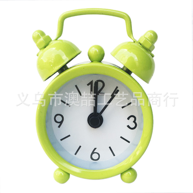 4cm Mini Metal Alarm Clock Student Children Gift Alarm Clock Electronic Clock Can Add Logo