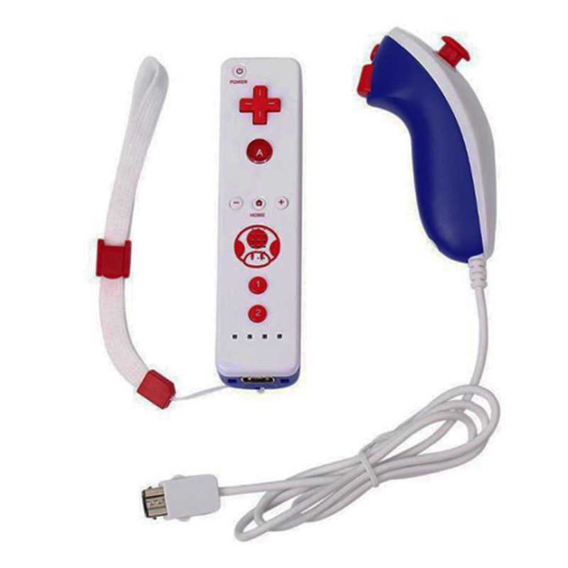 WII two-color game handle two-in-one left and right handles Wii game handle with built-in accelerator