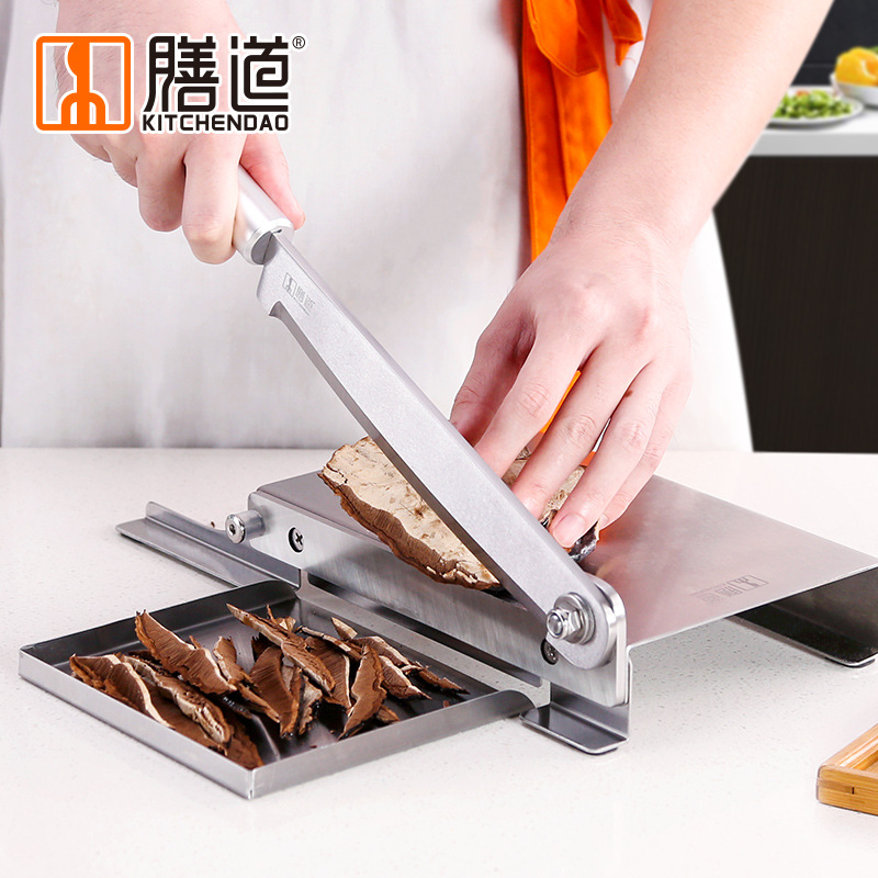 Shandao Stainless Steel Household Small Guillotine, Chinese Herbal Medicine Slicer, Chicken Feet, Pork Ribs, Beef Jerky, Herbal Medicine Slicer