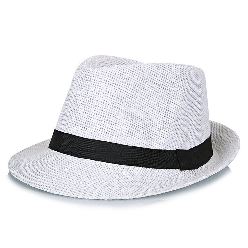 Hat Men's 2021 Summer Linen Paper Straw Breathable and Refreshing Small Fedora Construction Site Sun Hat