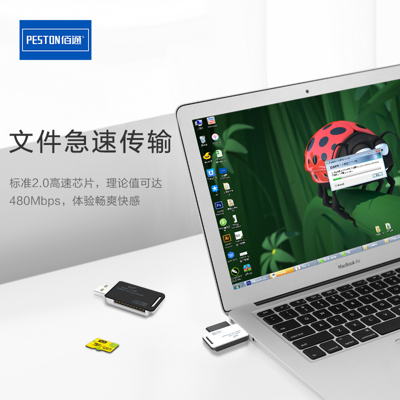 Baitong Yijin YJ-368 Phone TF Camera SLR SDXC Memory Card Adapter Micro SD Two-in-one Card Reader