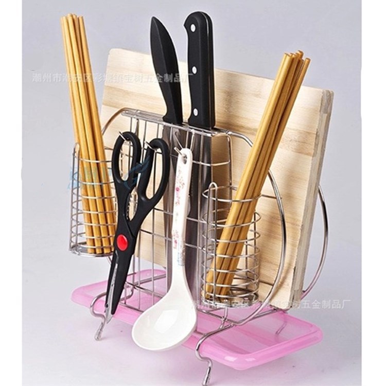 Stainless steel knife rack and cutting board rack, knife and chopping board rack, kitchen organizer, wall-mounted storage rack
