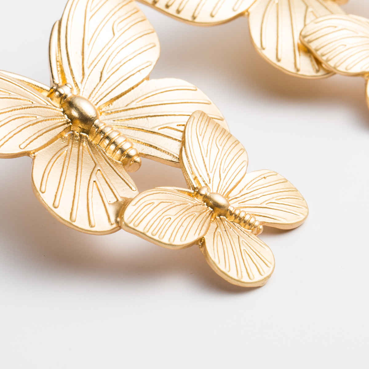 earrings new metal texture two butterfly earrings for women ear accessories
