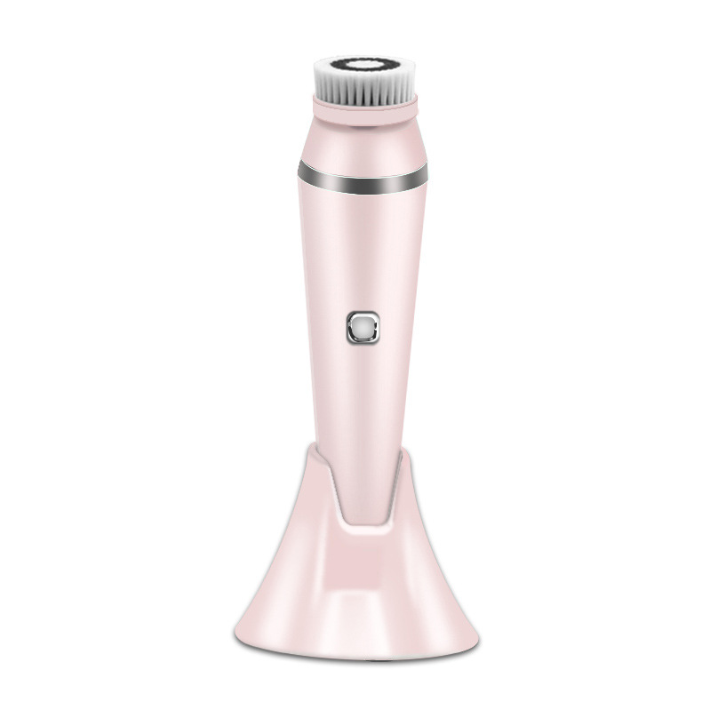 New silicone facial cleansing device waterproof rechargeable face brush pore cleaner 4-in-1 electric facial cleanser