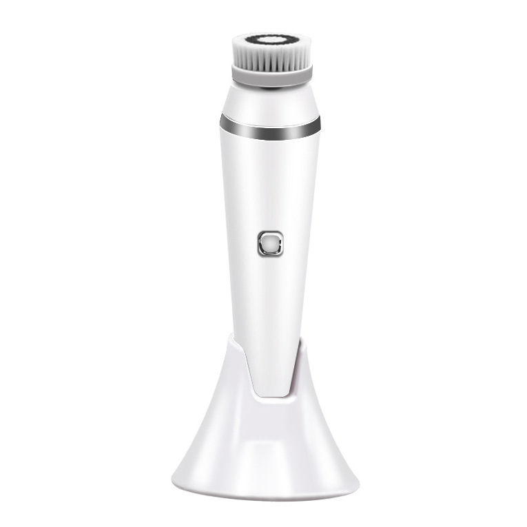 New silicone facial cleansing device waterproof rechargeable face brush pore cleaner 4-in-1 electric facial cleanser