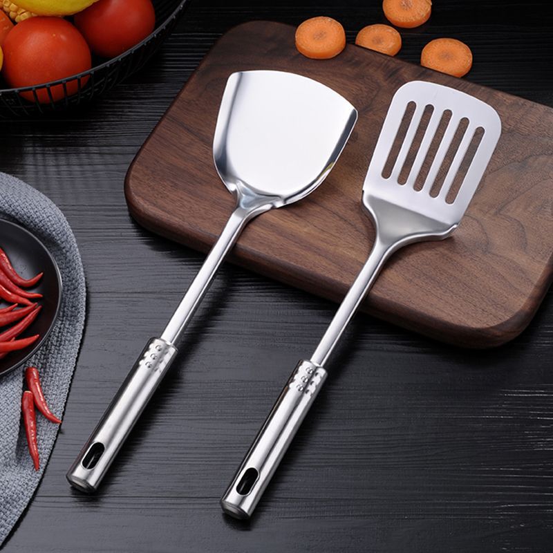 Stainless Steel Nine-Bead Handle Kitchen Utensil Cooking Stir-fry Spatula Home Use Pan Frying Spatula Soup Spoon Large Skimmer Gift Set
