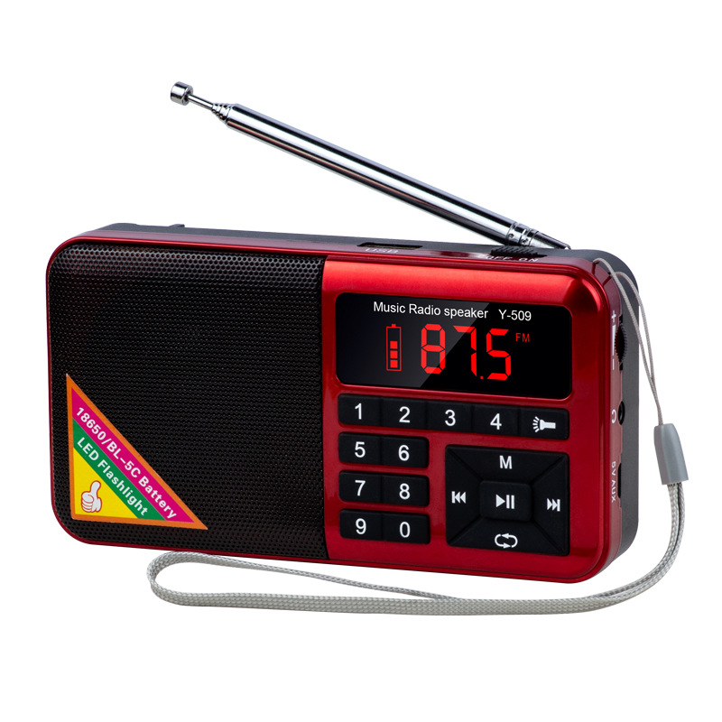 New Multifunctional Player Elderly Outdoor Mini FM Radio Emergency Light Portable Card Insert Speaker