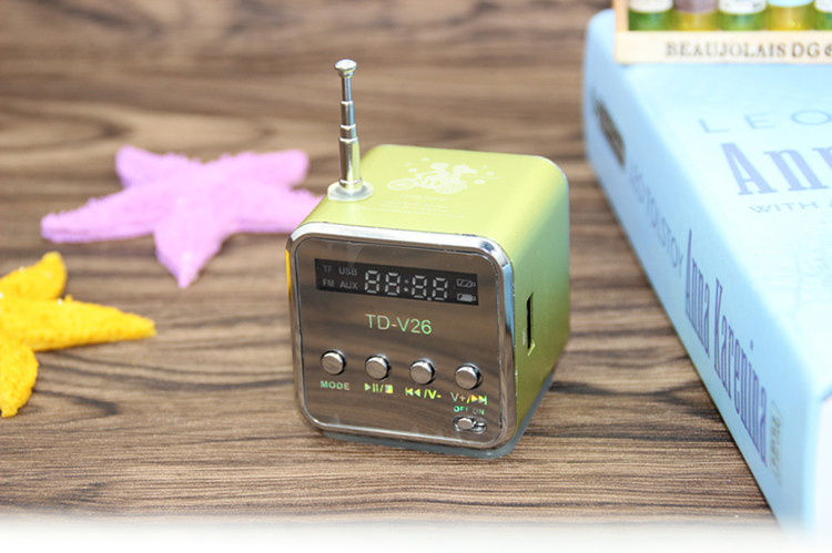 TD-V26 Portable Mini Bluetooth Speaker with Screen, Radio, MP3 Player, Speaker Card Slot