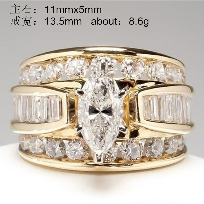 Copper Set Zircon Women's Ring Popular Engagement Jewelry