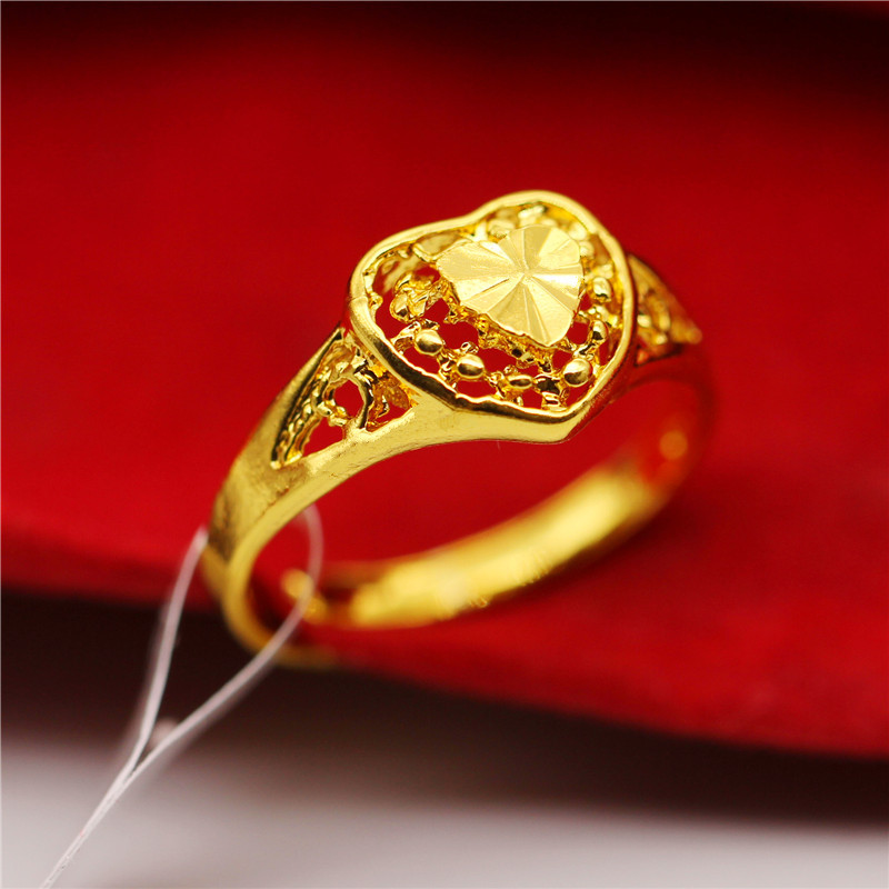 18K women's ring open flower ring copper gold-plated ring women imitation gold plum blossom multi-purpose practical small gift