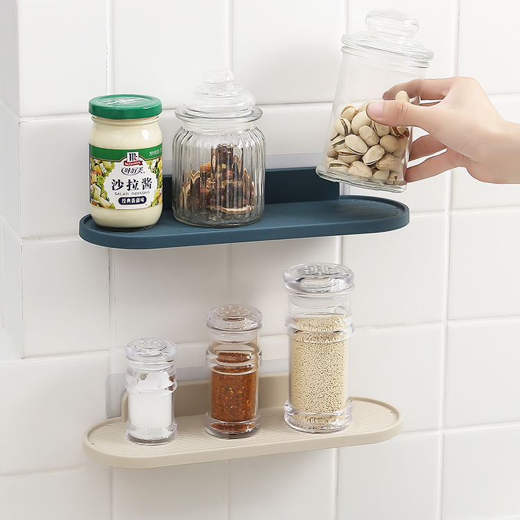 Multi-functional wall seamless storage organizer, bathroom no-drill plastic storage rack, bathroom drain rack