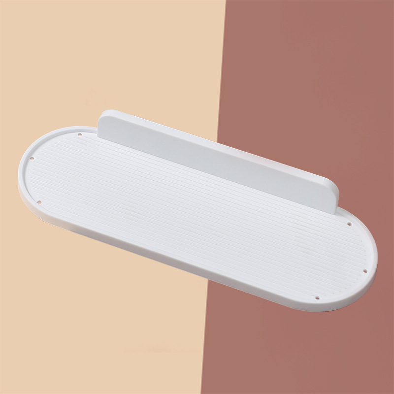 Multi-functional wall seamless storage organizer, bathroom no-drill plastic storage rack, bathroom drain rack