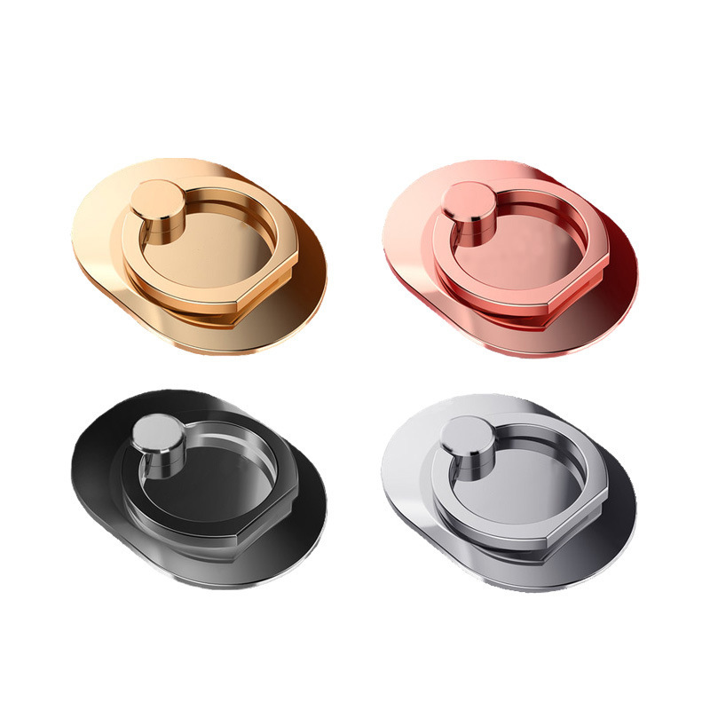 Metal oval ring phone stand full metal back sticker company gift portable tablet rotatable zinc alloy