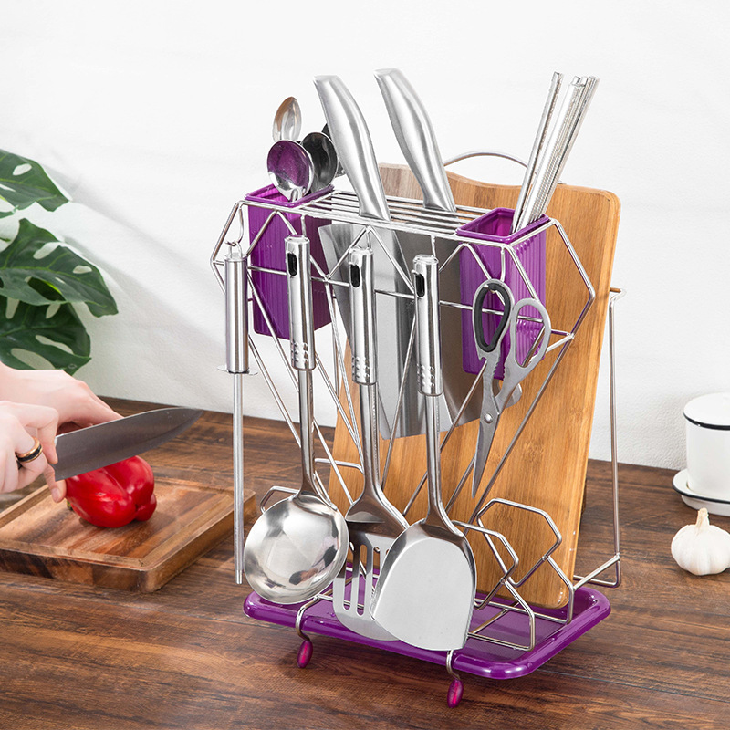 Stainless steel knife rack and cutting board rack, kitchen organizer, spatula rack, chopping board rack