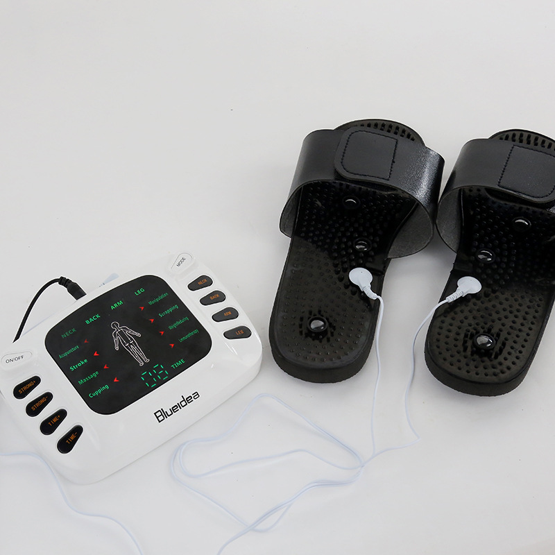 Blueidea-321 Foot Massage Slippers Dual Output Electronic Pulse Massager Digital Meridian Therapy Device