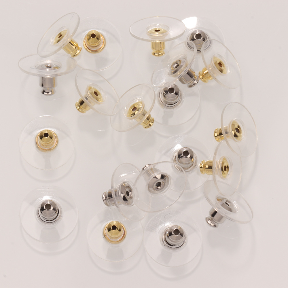 100 pieces environmentally friendly transparent silicone hamburger earplugs flying saucer ear stoppers bullet head ear stoppers DIY earring studs accessories