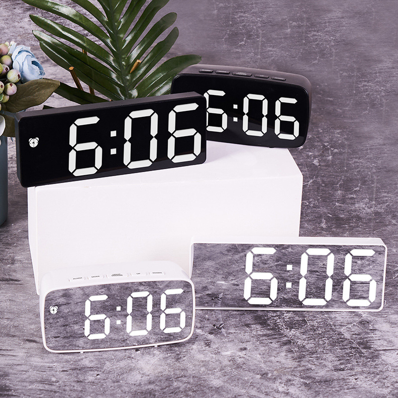 LED Electronic Alarm Clock Simple Style Clock Battery and Plug-in Dual Use Zhongyida Time 0712