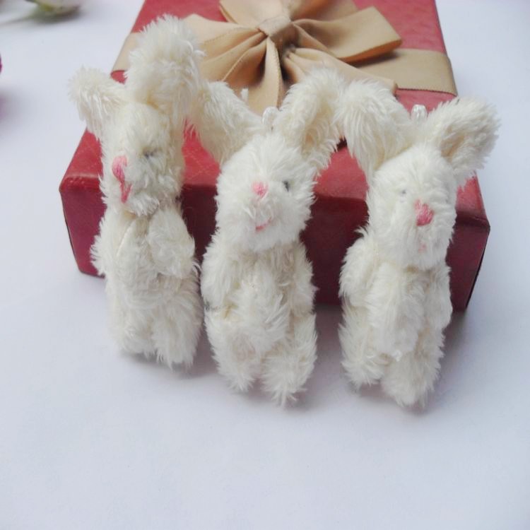 Plush Jointed Rabbit Long Hair Rabbit Plush Charm Wedding Decoration DIY Handmade Accessories Cloth Doll