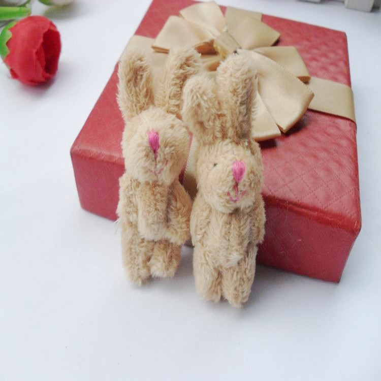 Plush Jointed Rabbit Long Hair Rabbit Plush Charm Wedding Decoration DIY Handmade Accessories Cloth Doll