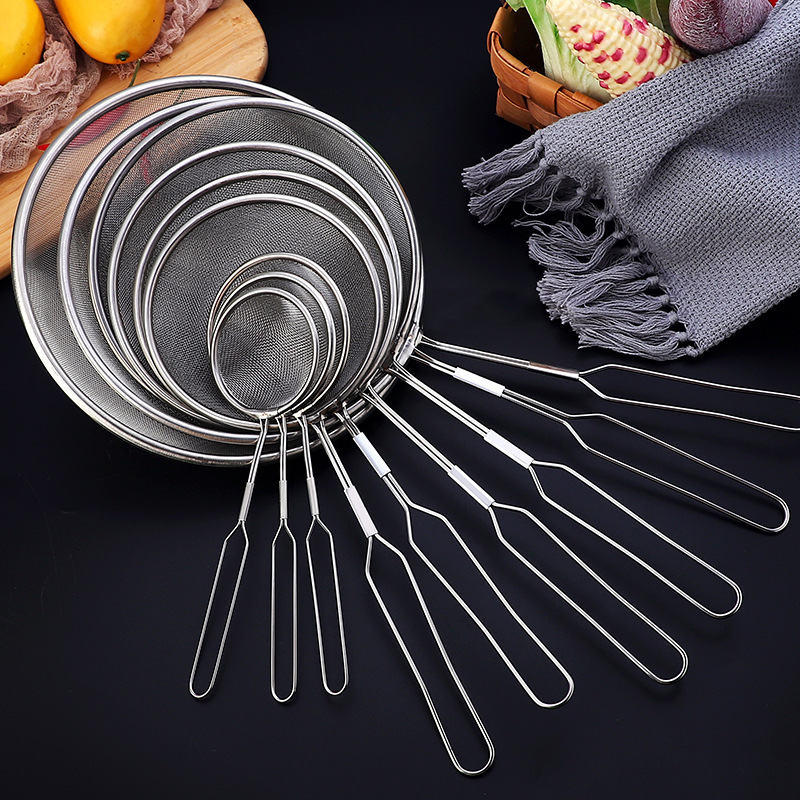 Strainer stainless steel soy milk filter mesh kitchen home use mesh strainer anti-slip filter mesh hot pot strainer