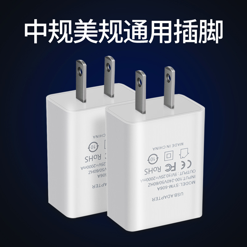 European standard power supply, American standard charging head 5V1 lamp power supply 5V2A 18650 battery camera adapter power supply