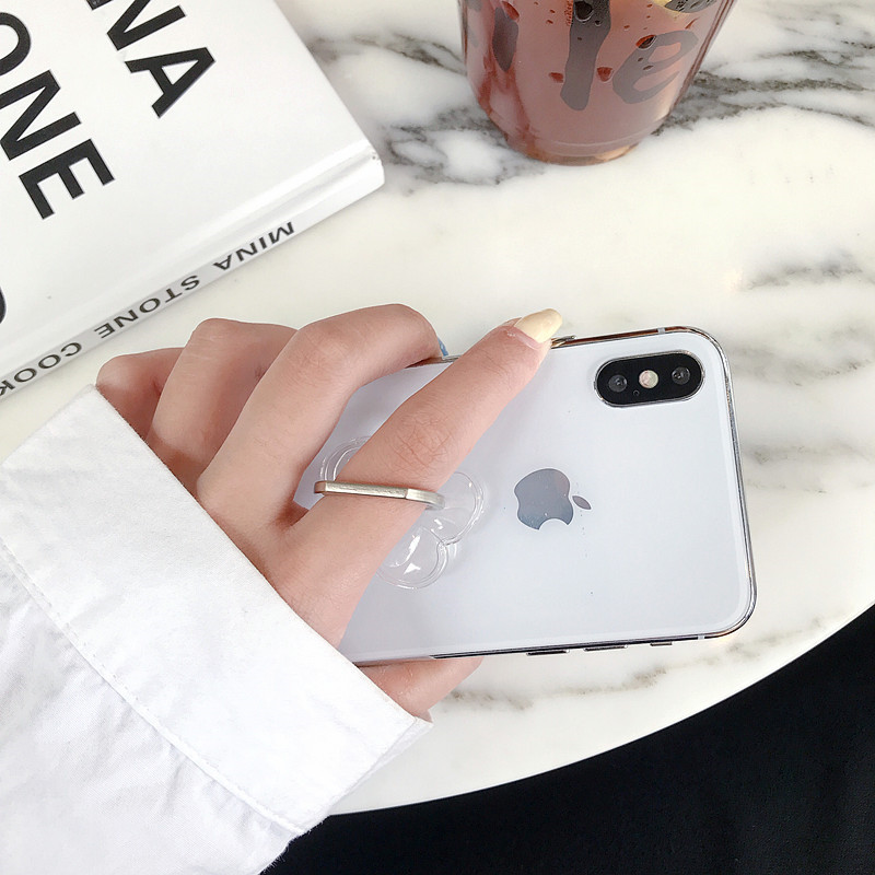 Transparent Ring Stand Phone Ring Finger Grip Rotating Support Stand Adhesive PC Acrylic Phone Ring Grip