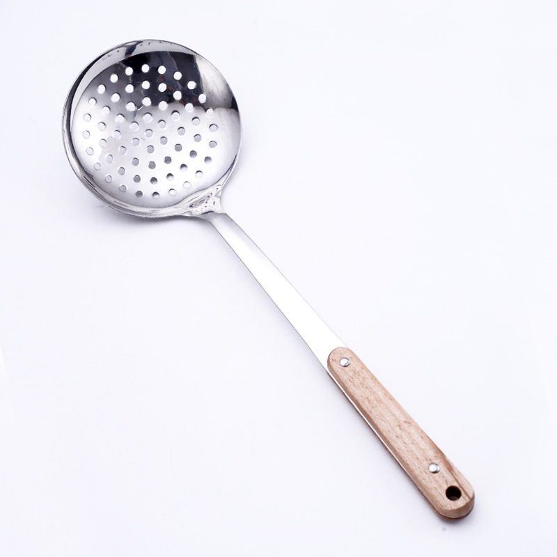 Non-magnetic stainless steel spatula, wooden handle, household porridge spoon, cooking spatula, cooking spoon, kitchen utensil set