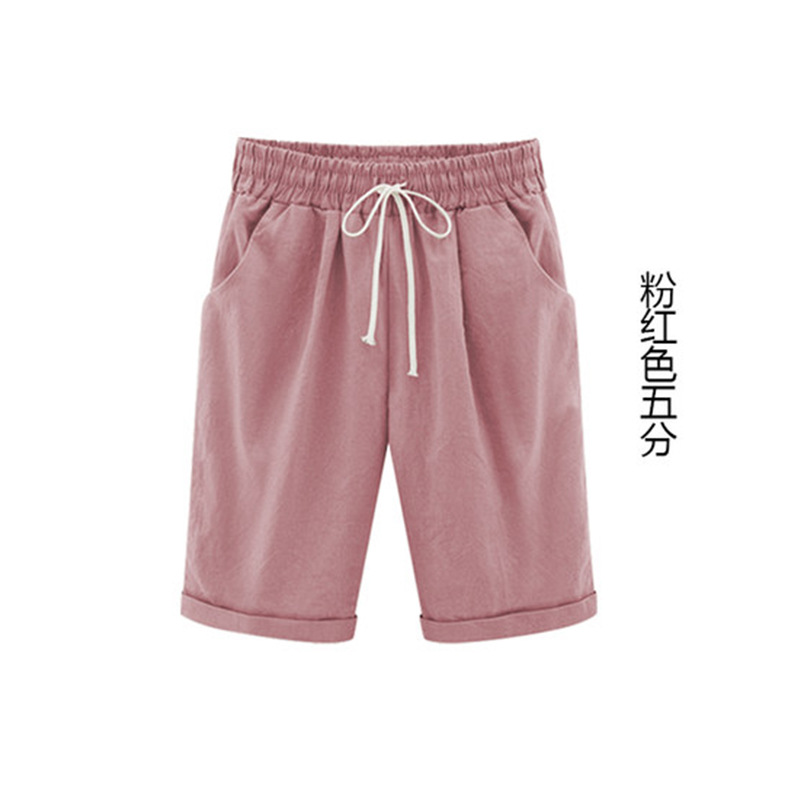 Spring and summer new cotton spandex mid-waist loose harem five-tenths pants street hip-hop elastic casual pants women pants