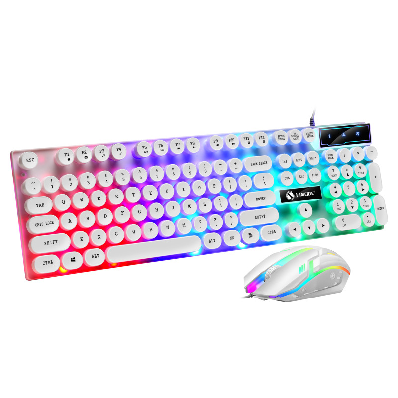 Limei GTX300 Punk Keyboard Backlit Gaming USB Wired Floating Keyboard Mouse Combo EBAY