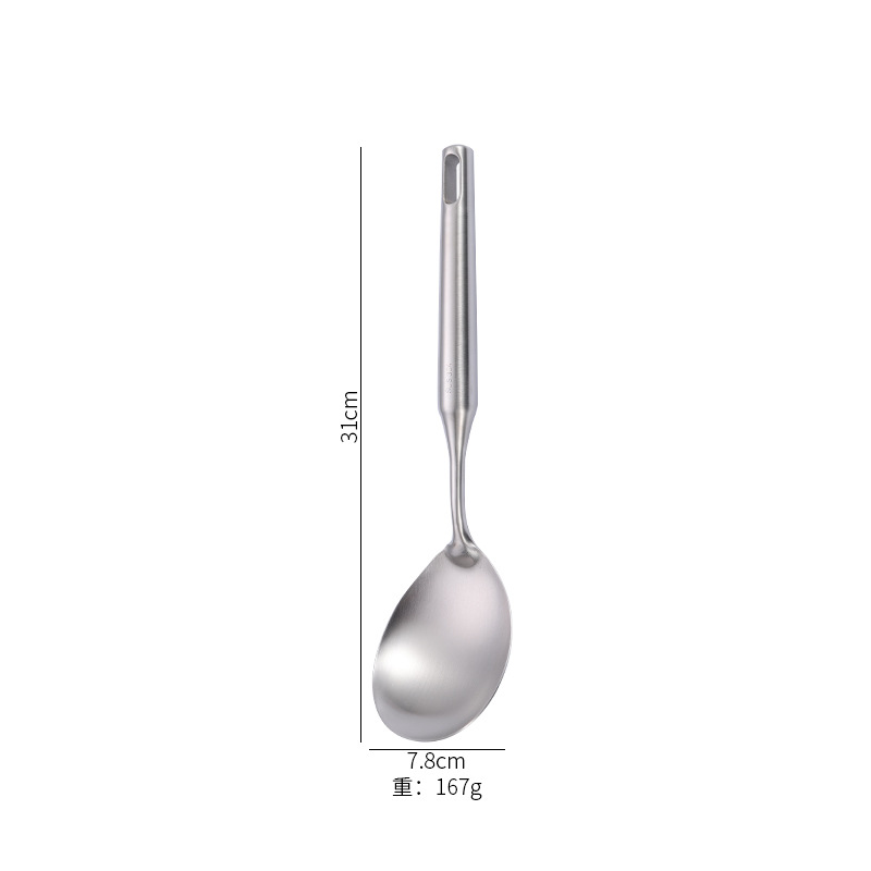 304 stainless steel kitchenware, thickened kitchen tools, household spatula, slotted spoon, soup spoon, frying spatula, noodle scoop, cooking utensils