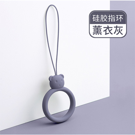 Silicone Ring Lanyard Cartoon Bear Liquid Silicone Phone Case Earphone Case USB Drive Short Pendant Hand Warmer Keychain