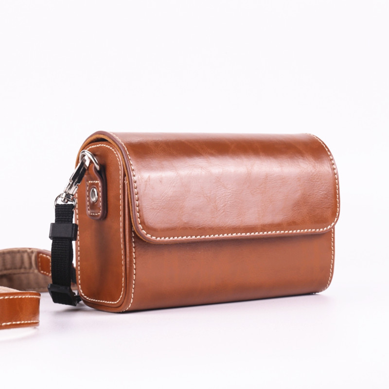 Leather case for Canon G7x3 G5X2 Sony ZV1 RX1007 LX10 ZS220 Ricoh GR2 universal camera bag