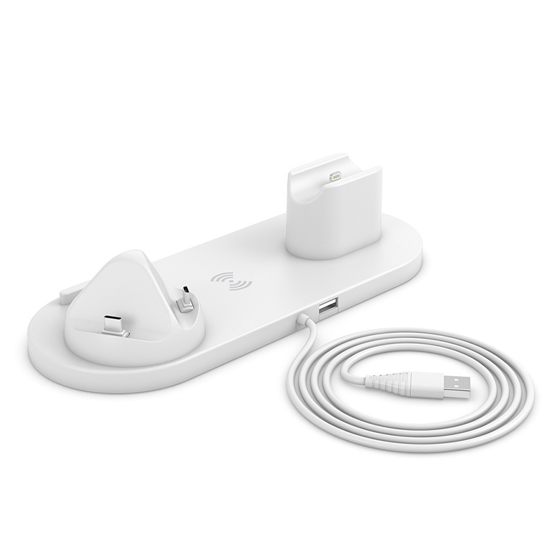 New Private Mold Six-in-One Wireless Charger for Phone Watch Earphone Vertical Wireless Charging Stand Multi-function