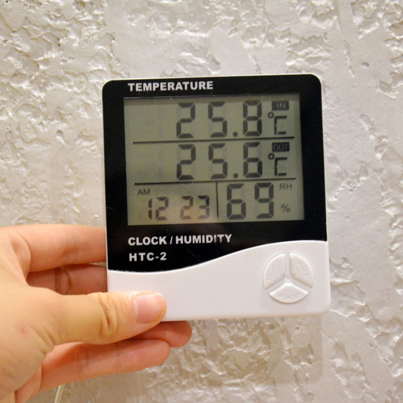HTC-2 Thermometer Large Screen Digital Display Home Hygrometer Indoor Outdoor Dual Temperature Detection Electronic Thermo-hygrometer