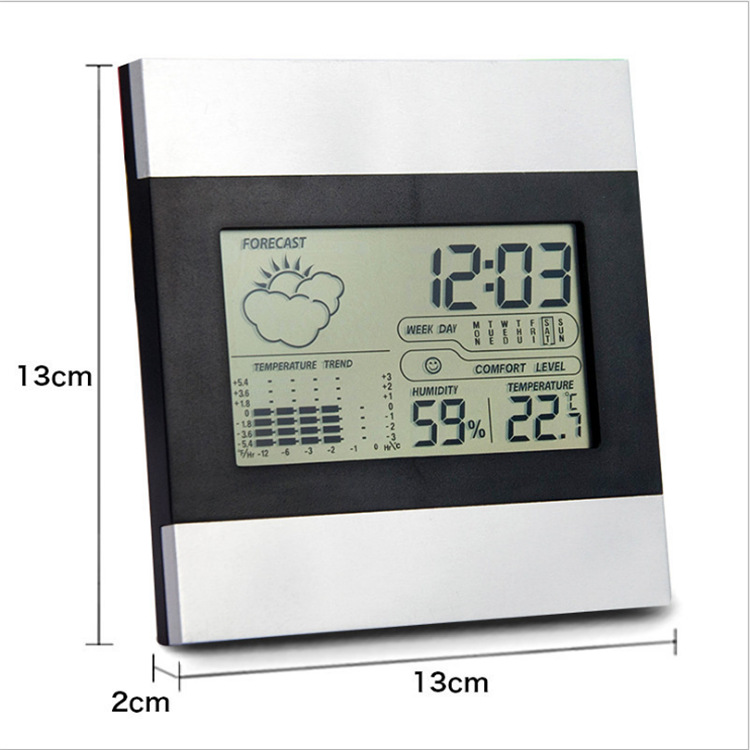 LCD indoor weather clock, thermometer, hygrometer, calendar clock, desktop silent snooze alarm clock, wall clock