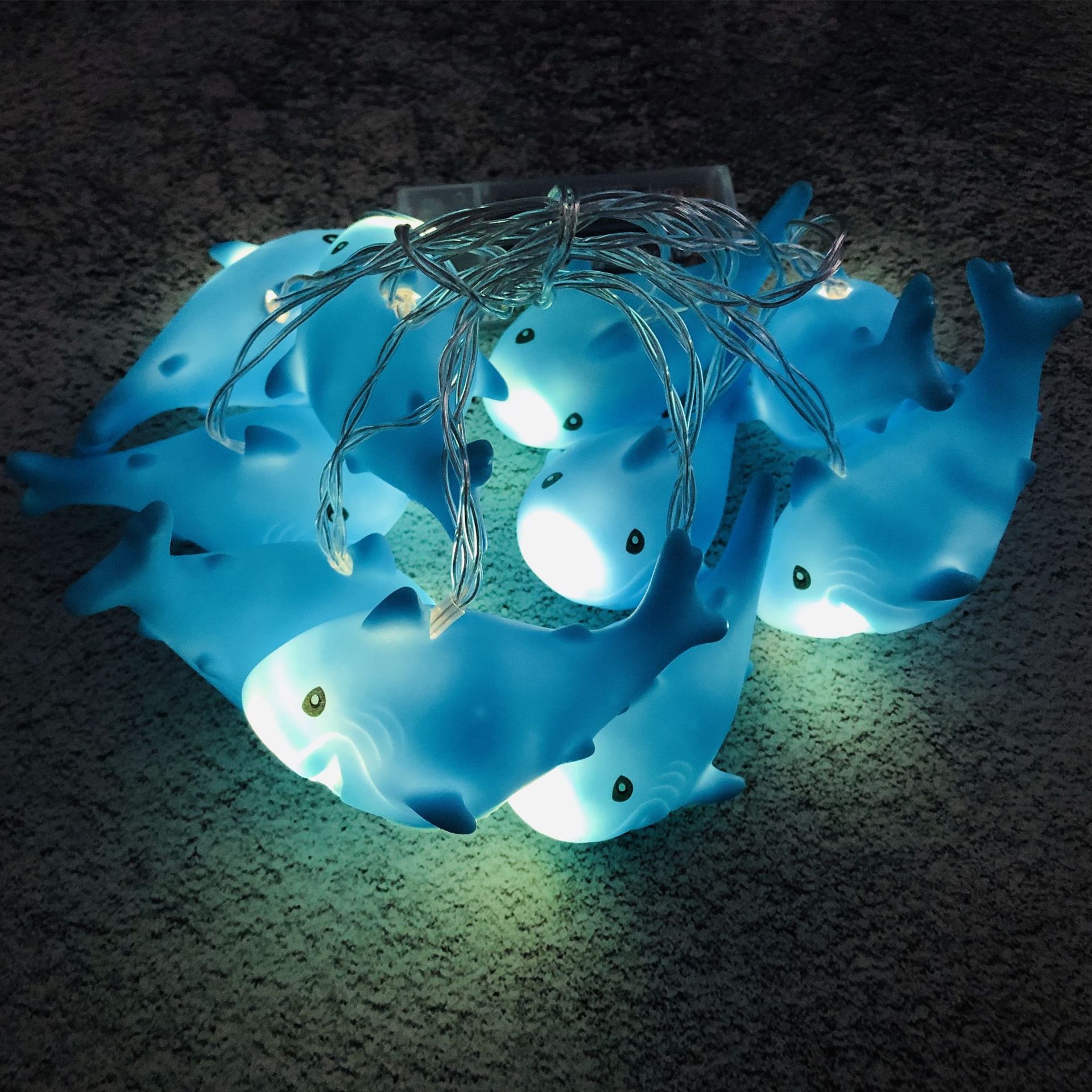 LED PVC Shark Light String Animal Shaped Lights Christmas Party Courtyard Decorative String Lights USB Light String