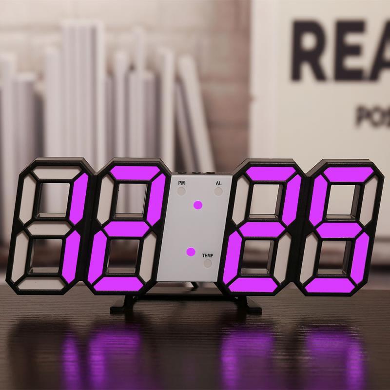 3D digital clock, living room LED stereo wall clock, smart phone APP WIFI wall clock, automatic time-setting