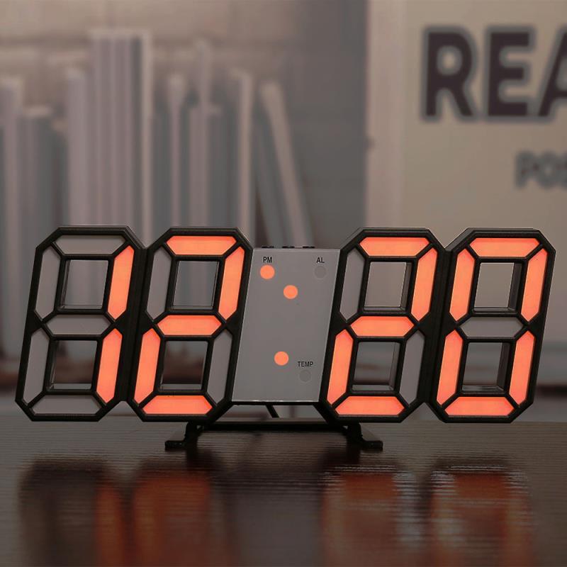 3D digital clock, living room LED stereo wall clock, smart phone APP WIFI wall clock, automatic time-setting