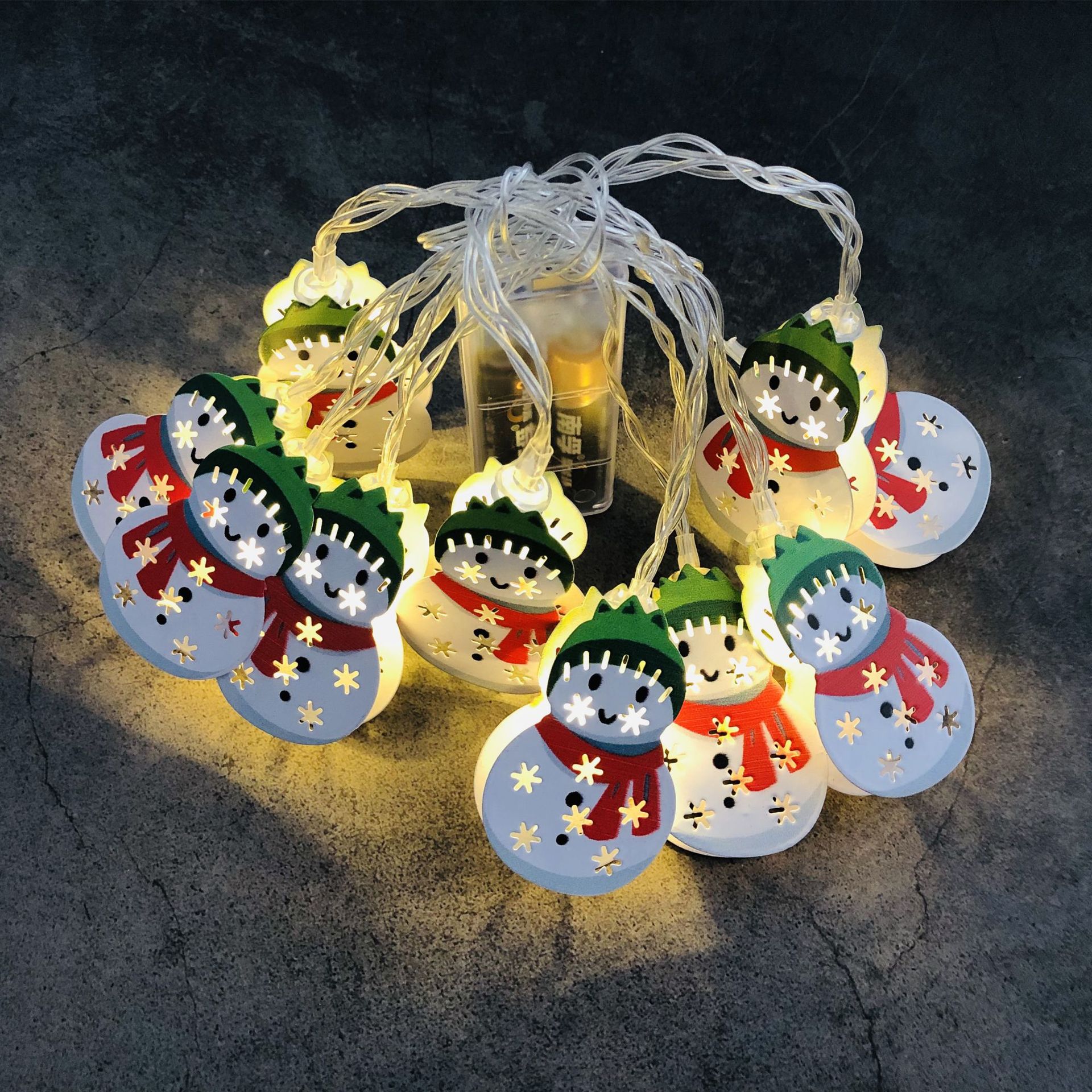 New LED Santa Claus Snowman Light String Cane Christmas Tree Light String Sock Snowflake Decorative Lights USB Christmas Set