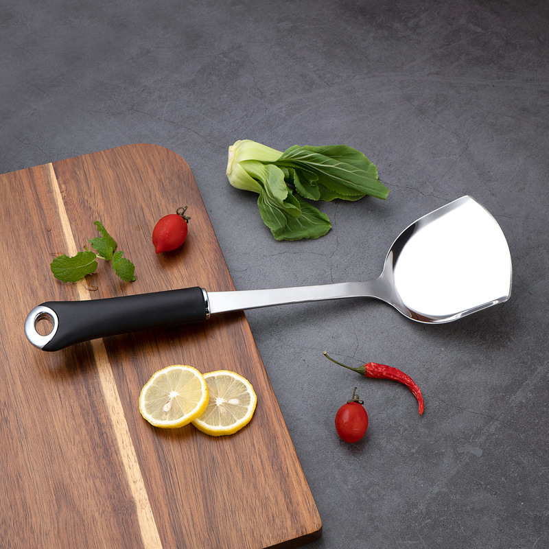 Stainless Steel Soup Spoon Slotted Spoon Kitchen Utensil Set Wok Spatula Oil Separating Spoon Ice Cream Spoon Egg Beater Stir-fry Spoon High Temperature Resistant