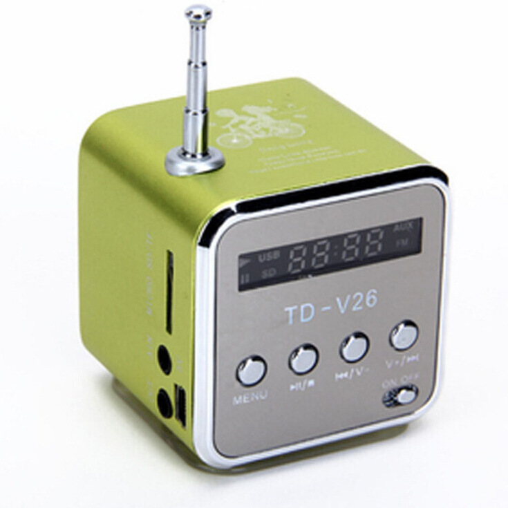 TDV26 Mini Small Audio, TF Card Portable External Speaker for Phone, Small Speaker with Antenna