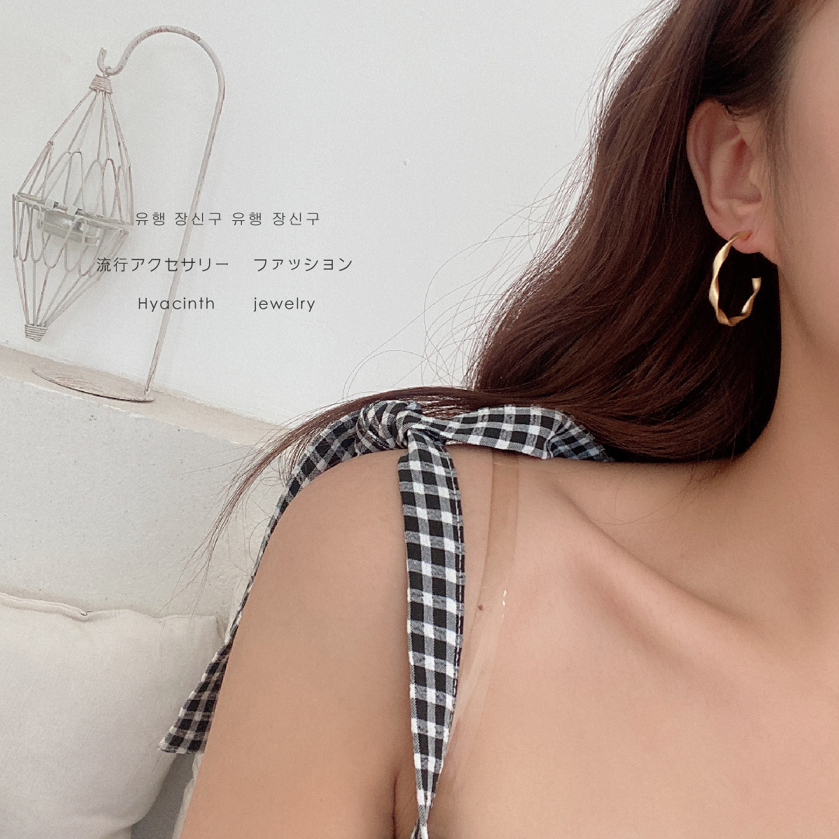 C-shaped circle round face earrings new earring pendant jewelry earring hoop silver needle ear stud